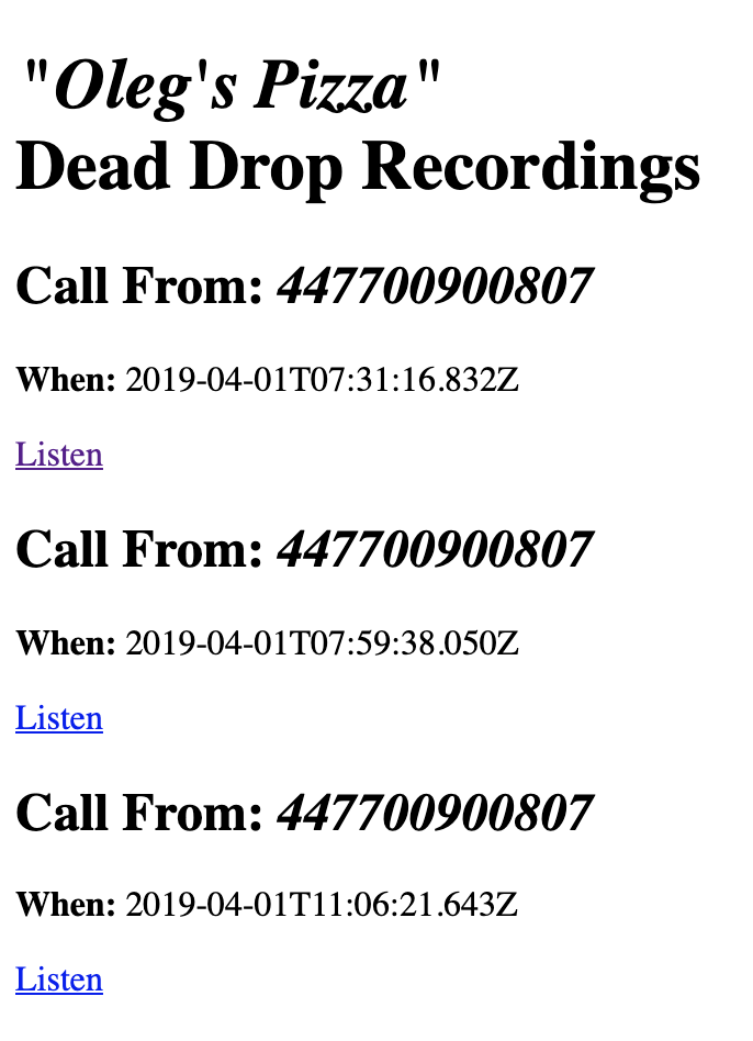 Recording list