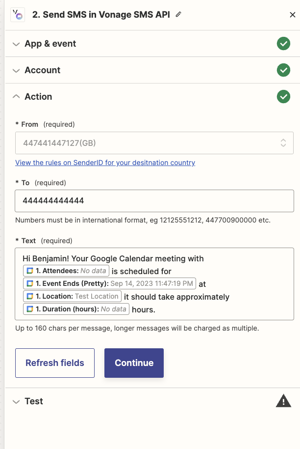 Customize text field using dynamic Zapier variable