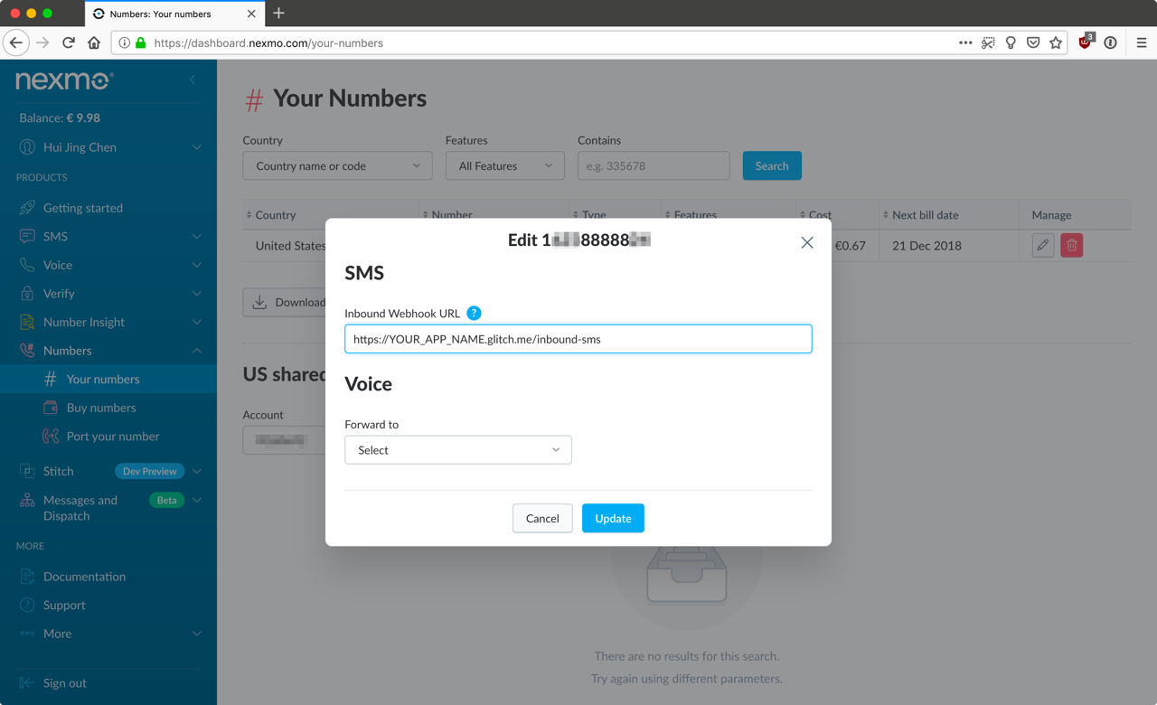 Inbound webhook URL