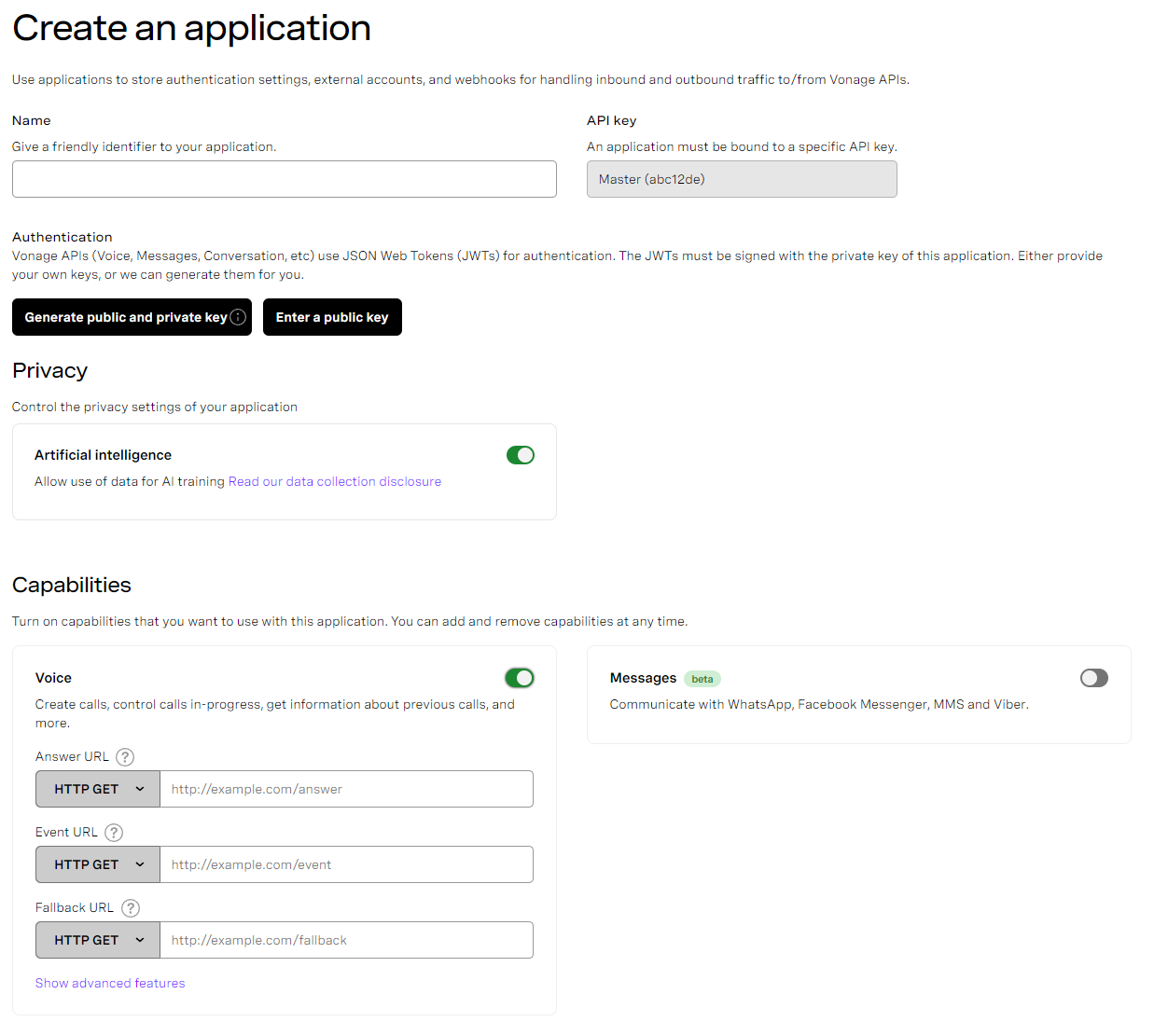 Creating a Voice enabled application