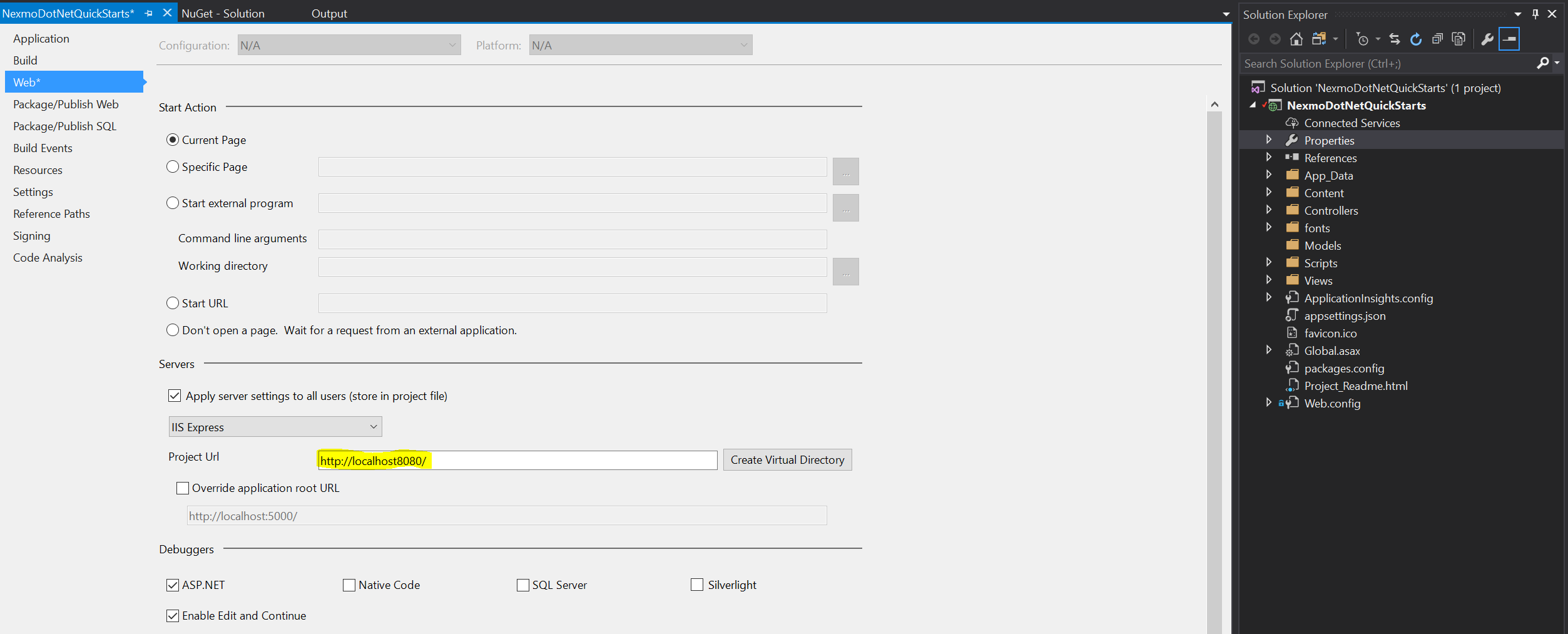 Project settings