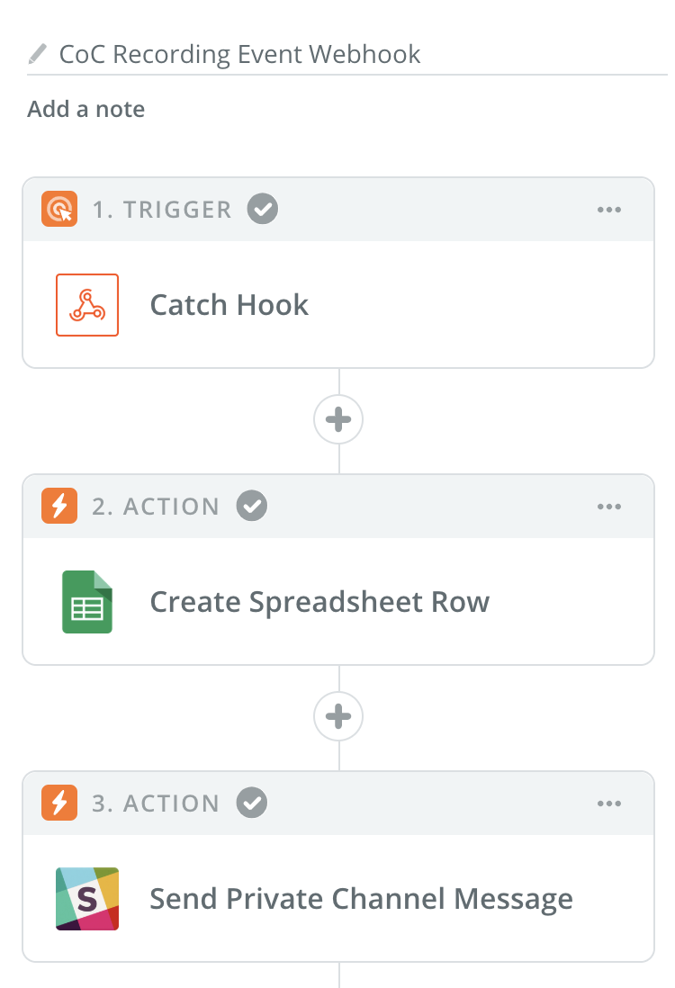 Recording Zapier screenshot