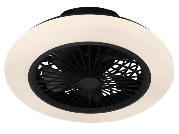 Plafondventilator zilver met ster effect 60cm incl. LED dimbaar met afstandsbediening - Climo