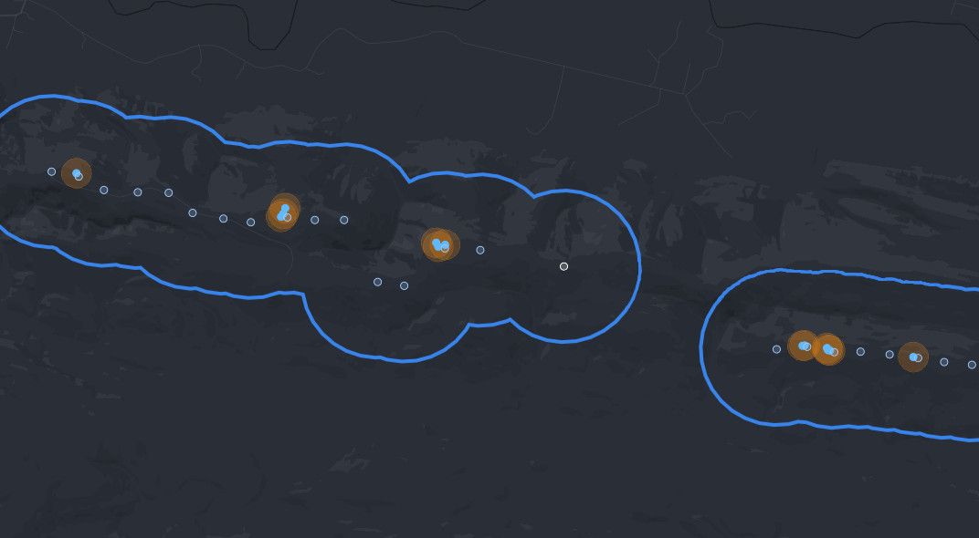 Xweather Protect report showing lightning strikes to a wind farm