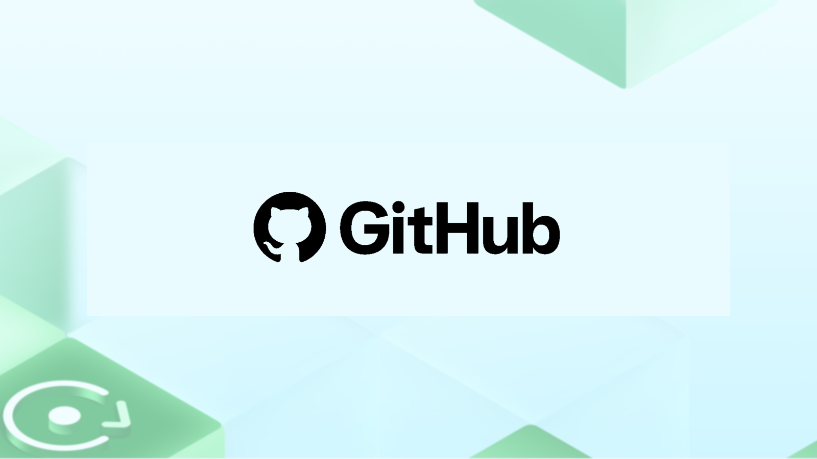 GitHub-Schriftzug mit Octocat auf zugeschnittenem hellem Brand-Hintergrund