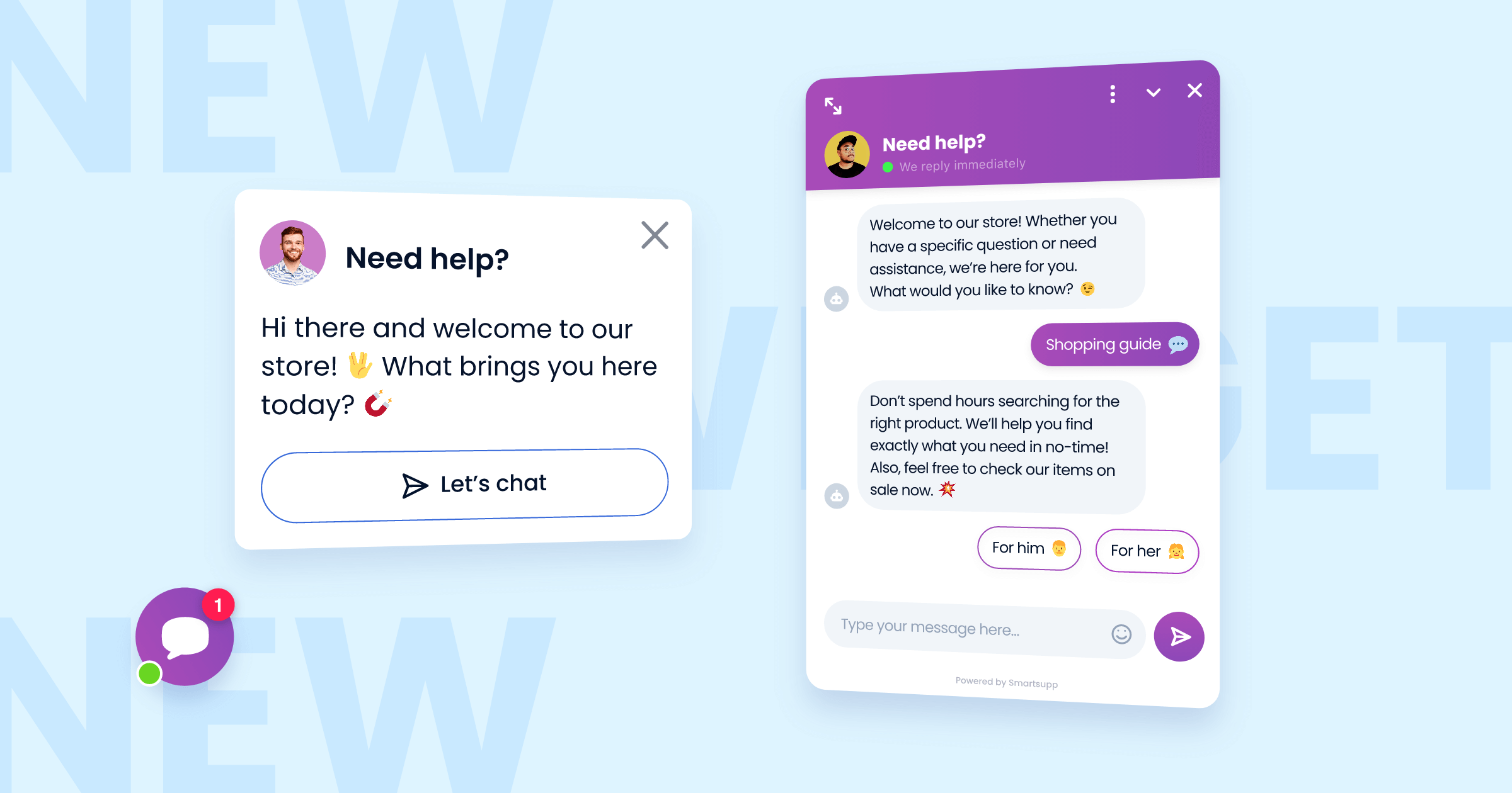 Good looking design of a chat widget can help you with your customers