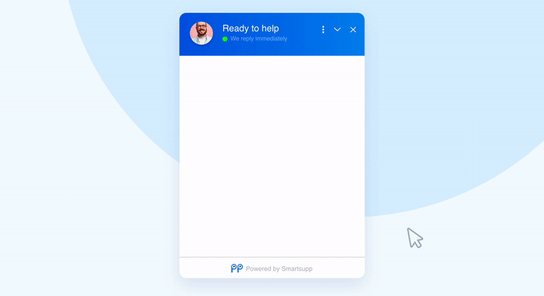 Chatbot acts as a first-line reception for visitors, instantaneously offering a menu of button options the visitor must select in order to eventually direct them to the live chat with human assistance.