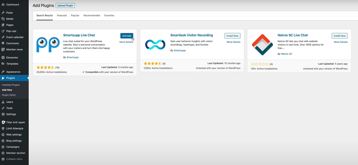 wordpress smartsupp