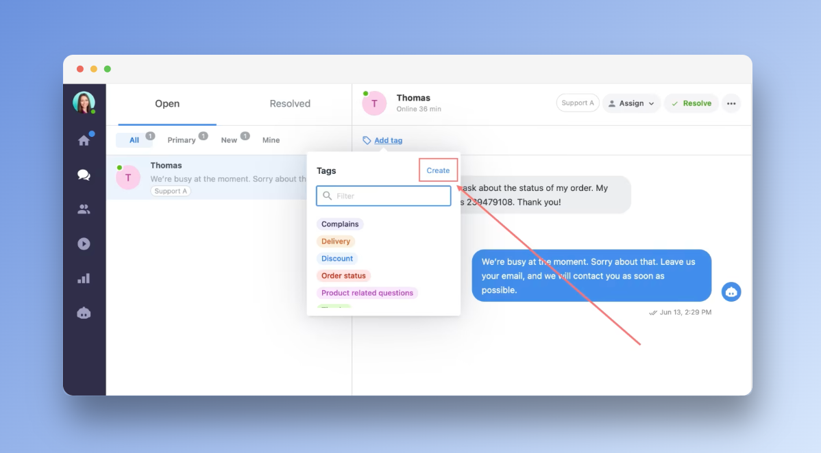 How agents can save and display a created chat tag