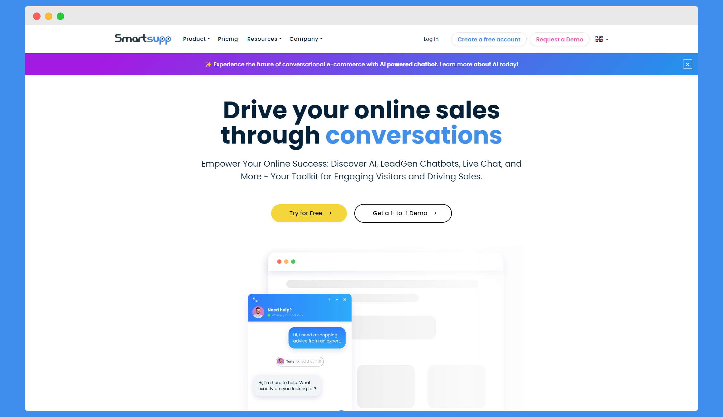 Smartsupp - a tool providing live chat support