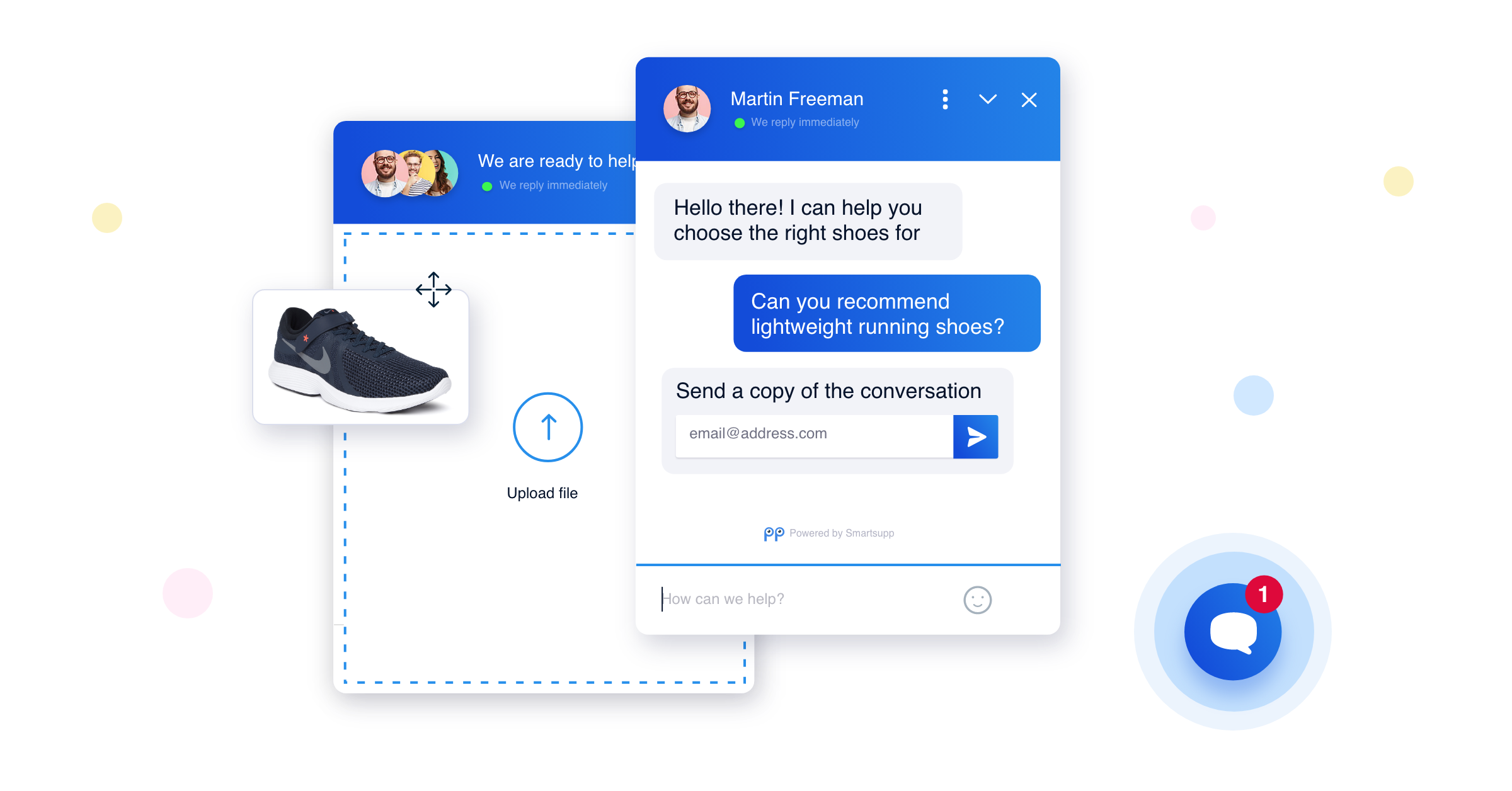 Live chat allows your business to communicate directly with website users and gives you a space to answer any question they have.