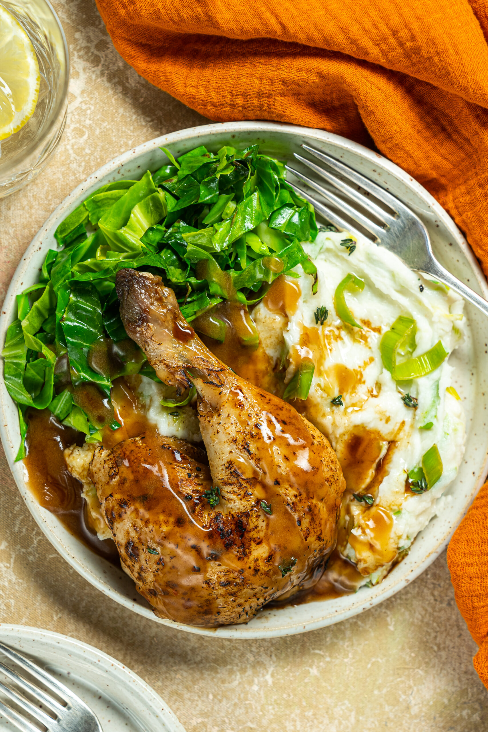 Easter Roast Chicken with Leek Mash and Spring Greens