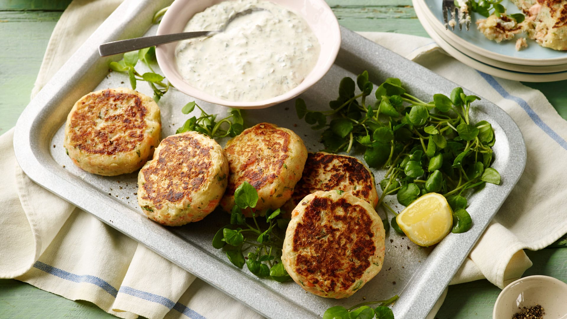 Herby Fishcakes with Tartare Sauce