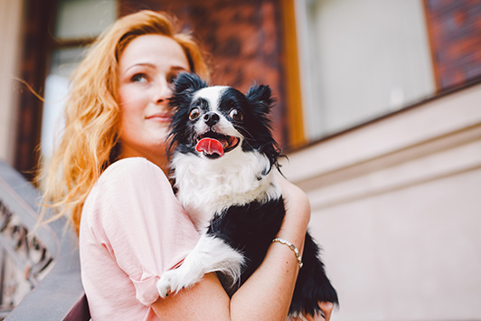 woman with dog