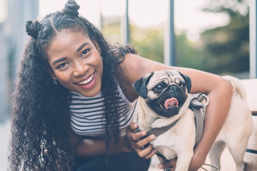 woman-and-pug