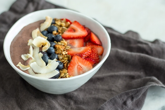 Chocolate Berry Protein Smoothie Bowl Recipe with Plant Protein