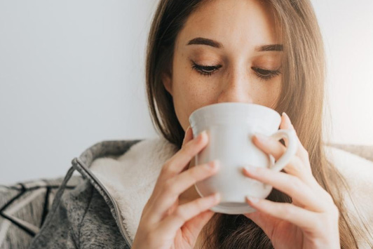 woman drinking tea