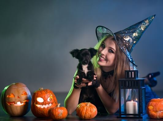 adorable-dog-and-witch