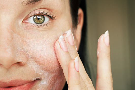 close up womans face