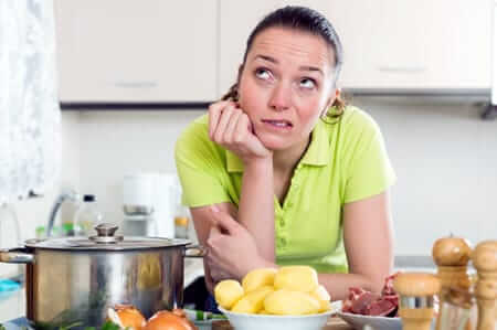 Girl thinking about what to cook