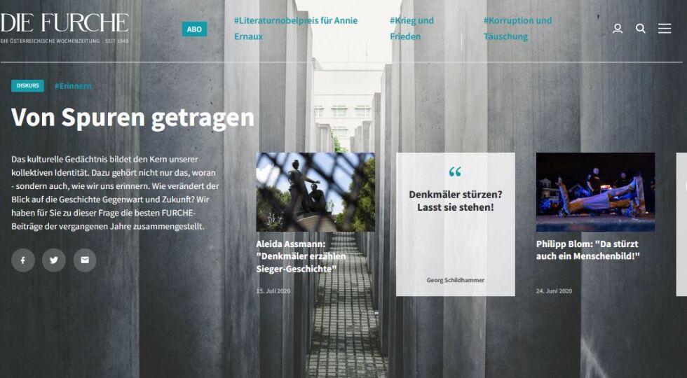 Furche Artikel — Von Spuren getragen