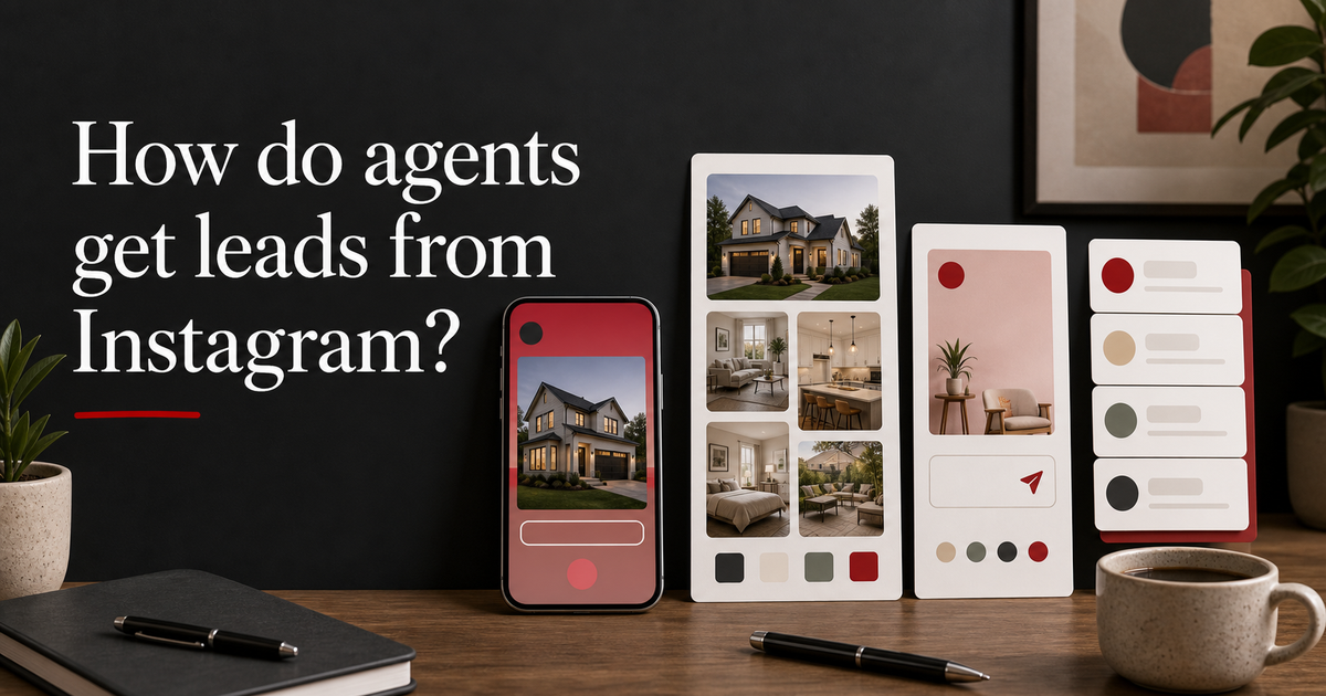 Editorial Instagram lead content planner for real estate agents.