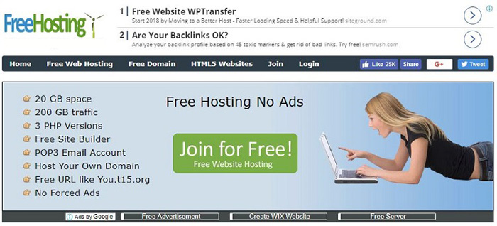 hosted on a free platform