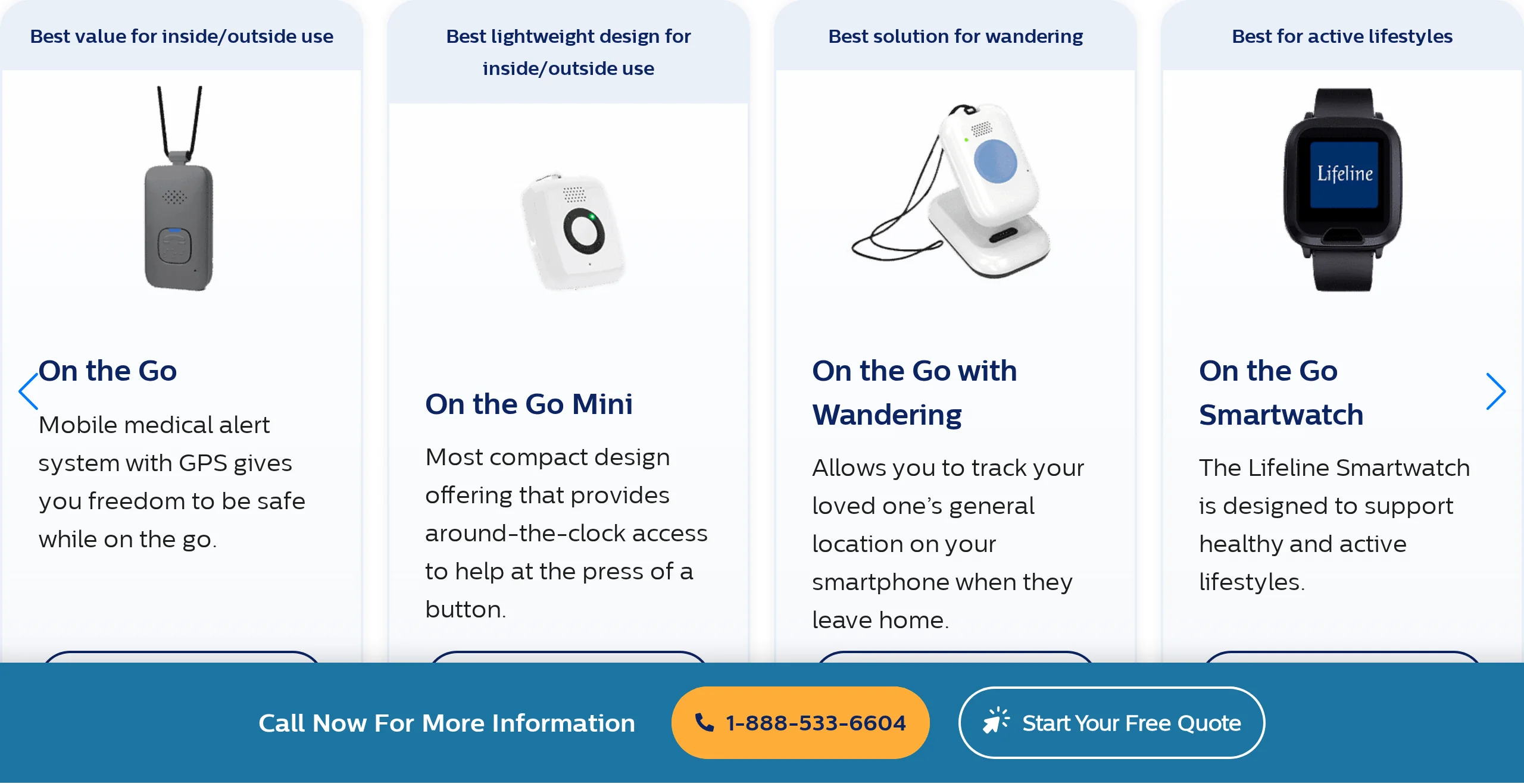 Lifeline Canada medical alert service for monitored emergency response at home and mobile
