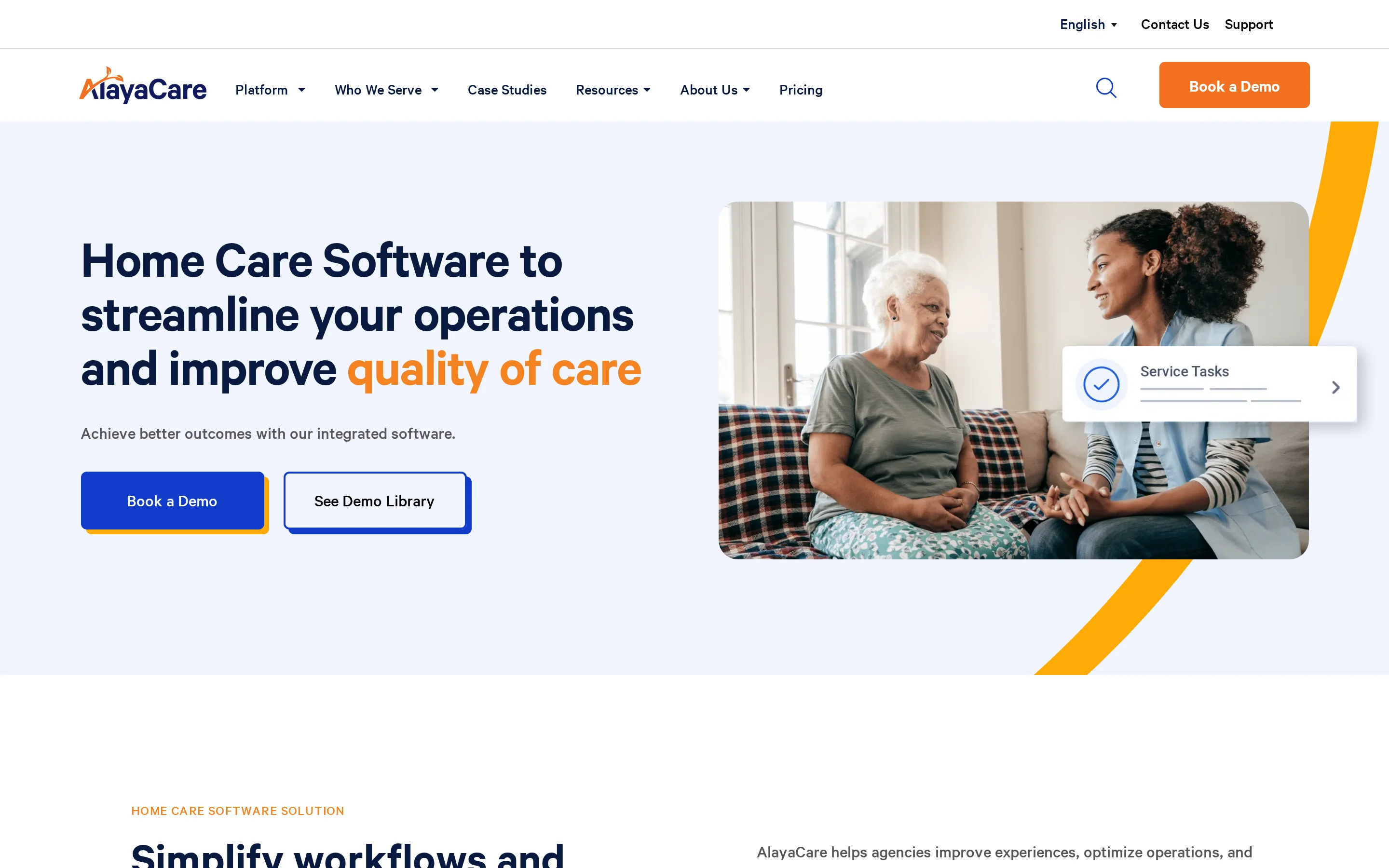 AlayaCare cloud home care platform for scheduling, documentation, and care coordination