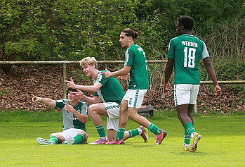 Yuval Ranon und Kollegen beim Jubeln.
