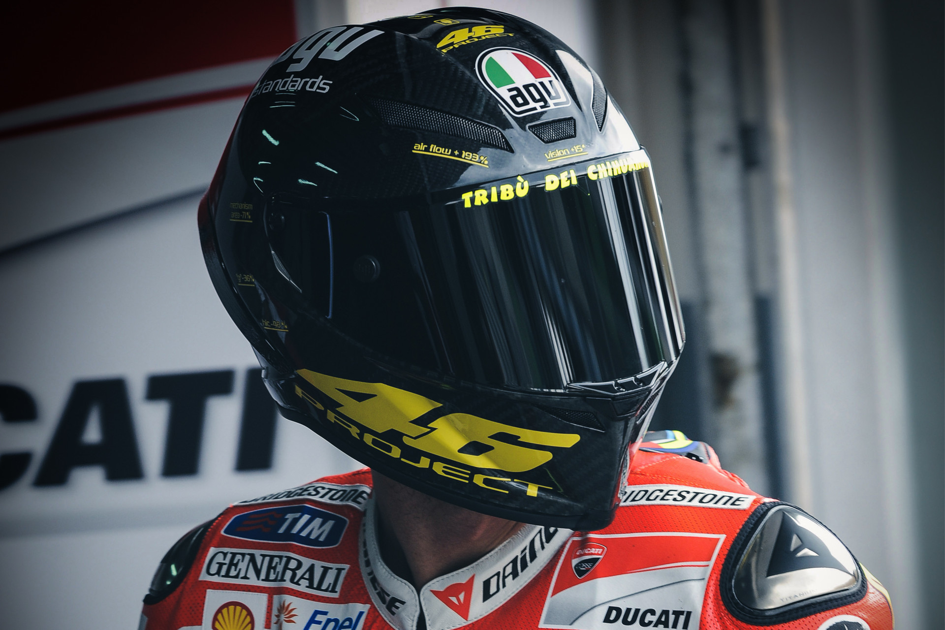 The first AGV Pista GP prototype tested by Valentino Rossi