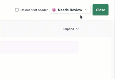 Image: changing plan topic status detail