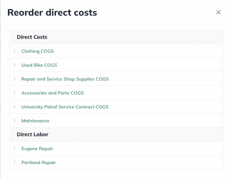 Image: reorder forecast items submenu