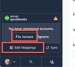 Image: edit mapping unmapped accounts