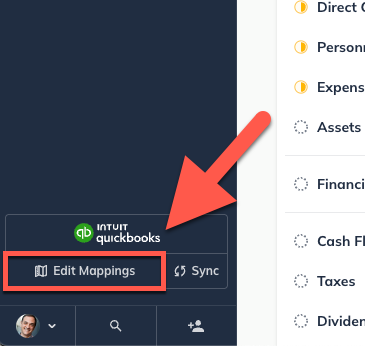 Image: arrow pointing to mapping button