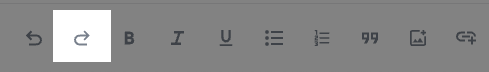 Image: text editor toolbar redo button highlighted
