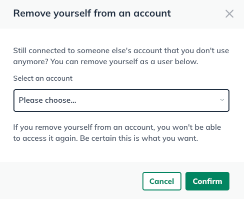 Image: remove from account selection