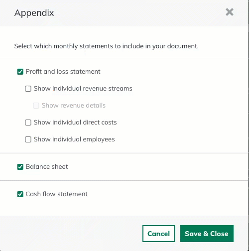 Image: appendix settings