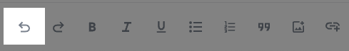 Image: text editor toolbar undo button highlighted