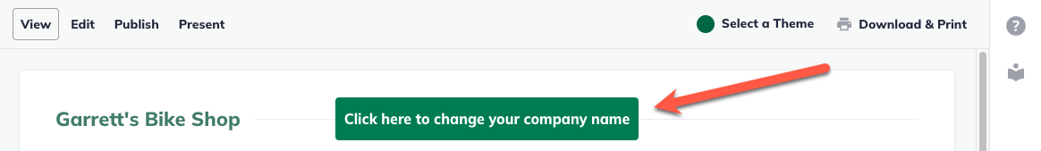 Image: Click here to change company name
