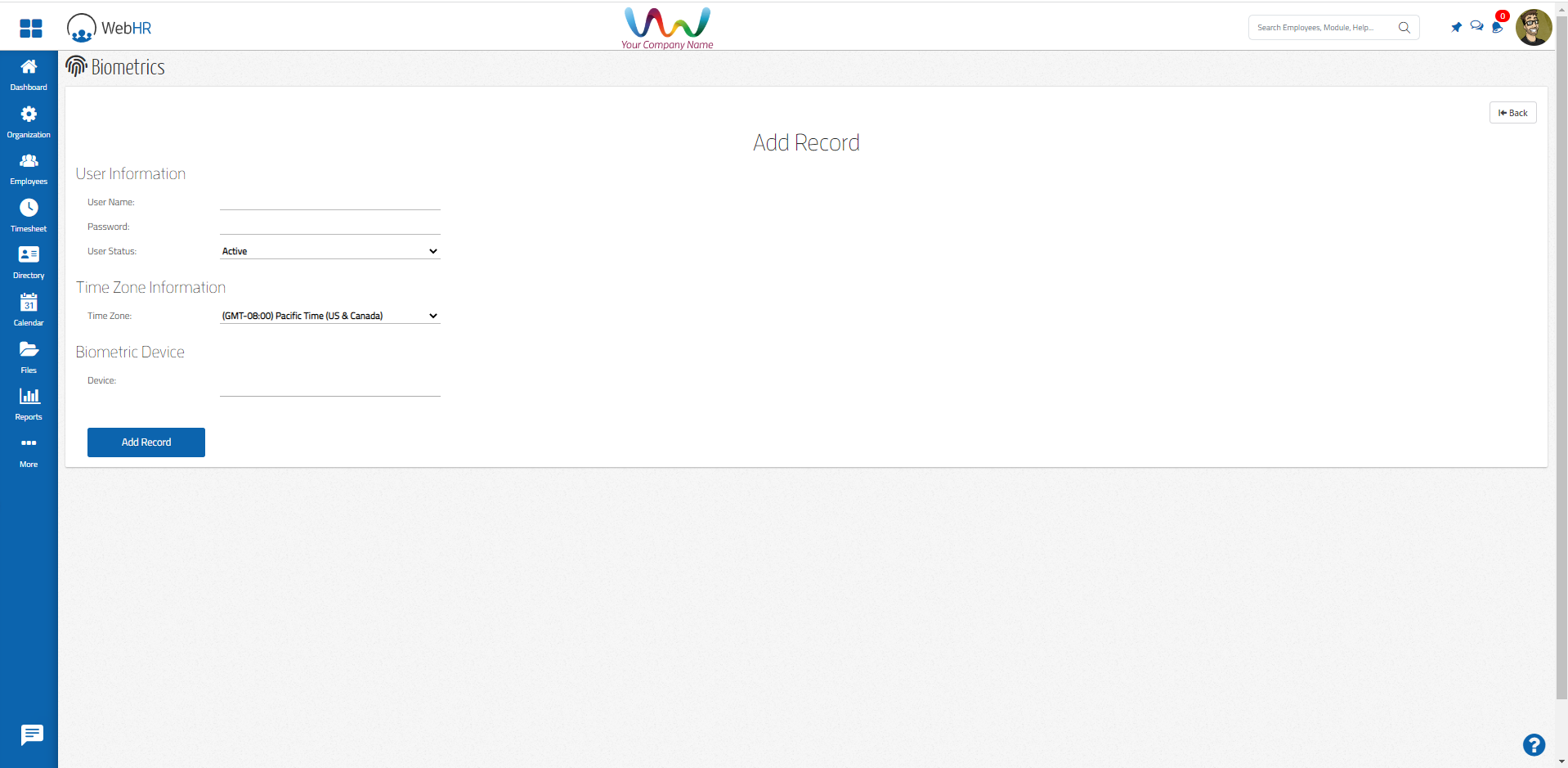 Biometrics Attendance Integration | WebHR