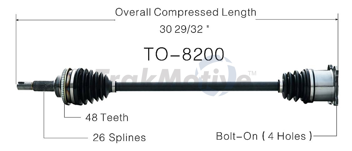 CV Axle Shaft TrakMotive TO-8200