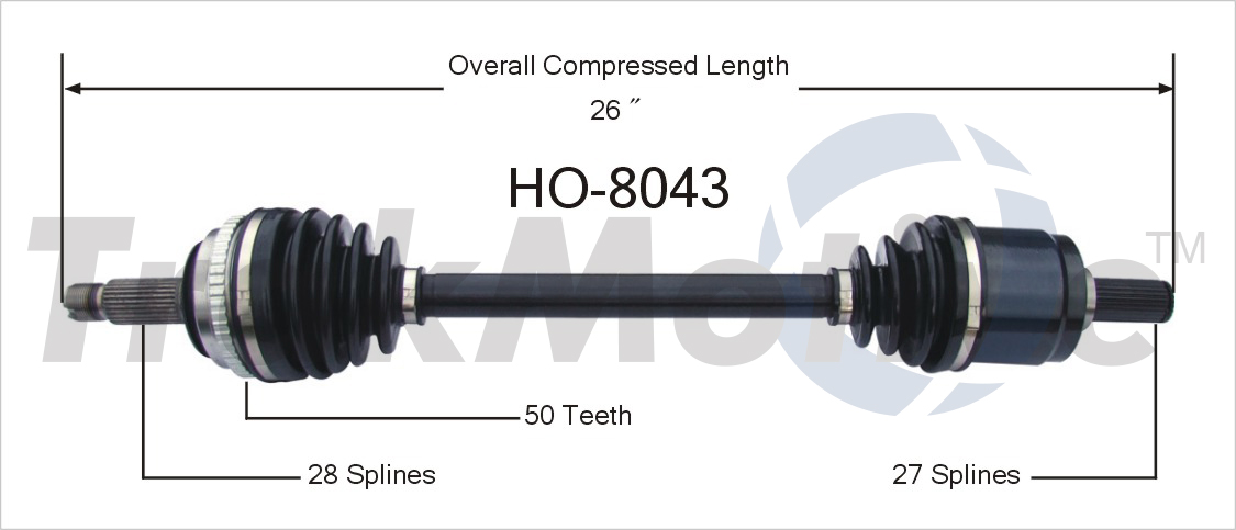 CV Axle Shaft TrakMotive HO-8043