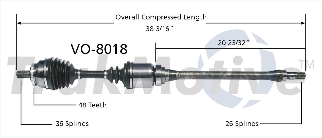 CV Axle Shaft TrakMotive VO-8018
