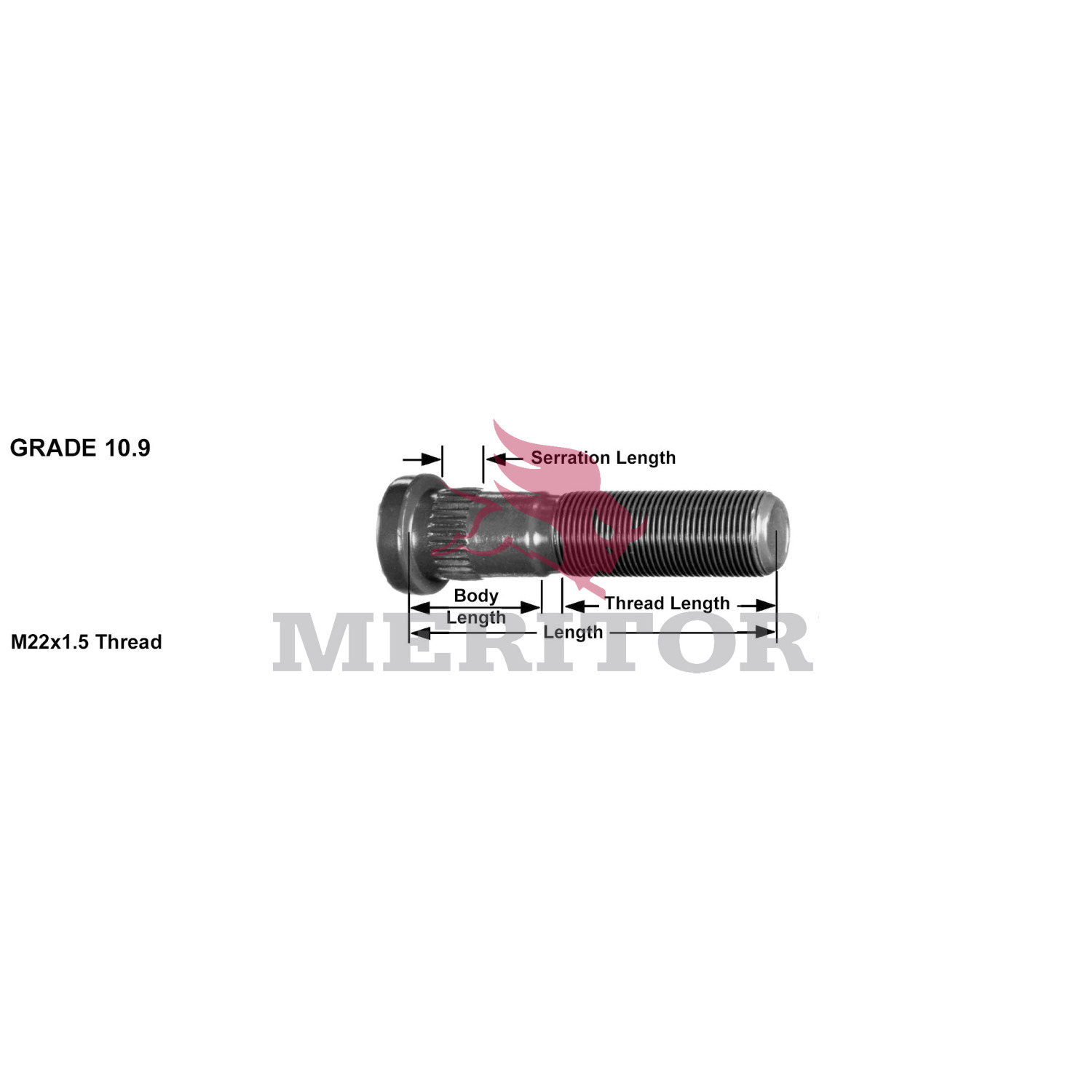 Wheel Stud and Lug Nut Kit Meritor R005997