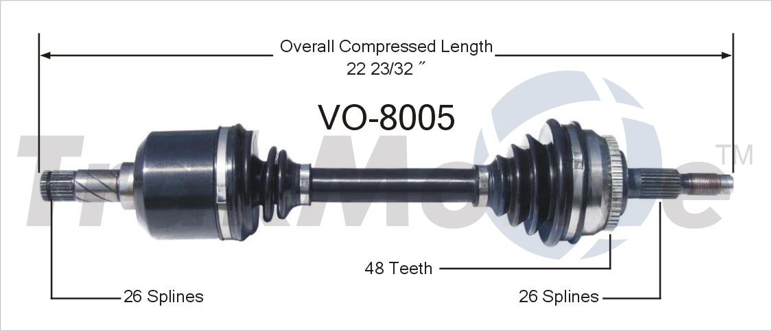 CV Axle Shaft TrakMotive VO-8005