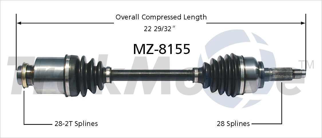 CV Axle Shaft TrakMotive MZ-8155