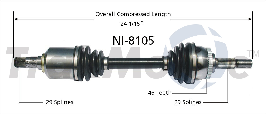 CV Axle Shaft TrakMotive NI-8105