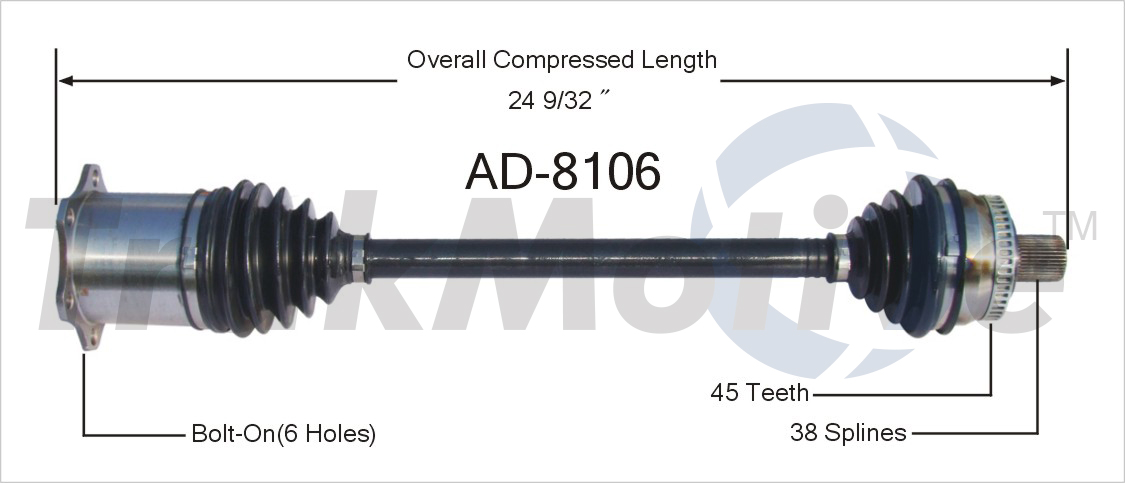 CV Axle Shaft TrakMotive AD-8106