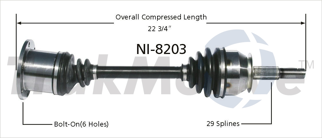 CV Axle Shaft TrakMotive NI-8203